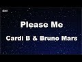 Please Me - Cardi B & Bruno Mars Karaoke 【No Guide Melody】 Instrumental