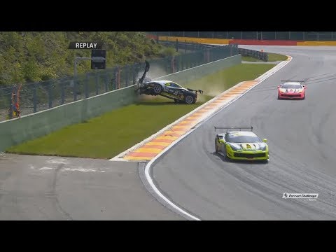 Ferrari Challenge Europe (Coppa Shell) 2018. Race 1 Circuit de Spa-Francorchamps. Hard Crash