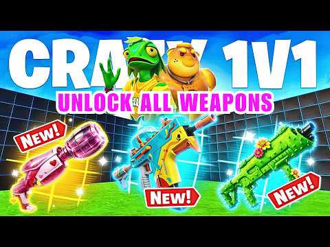 UNLOCK ALL NEW WEAPONS CRAZY 1V1 FFA ALL GUNS & RIDES MAP FORTNITE CREATIVE -  PART 50 @hozzy hozzy
