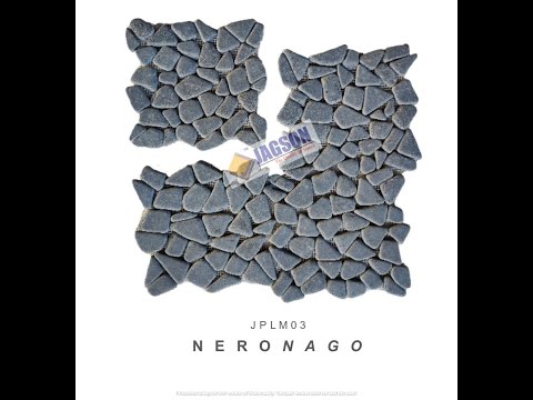 Black neronago pebble mosaics, thickness: 10 mm
