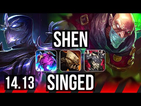SHEN vs SINGED (TOP) | Rank 3 Shen, 3/0/8, 600+ games | EUW Challenger | 14.13