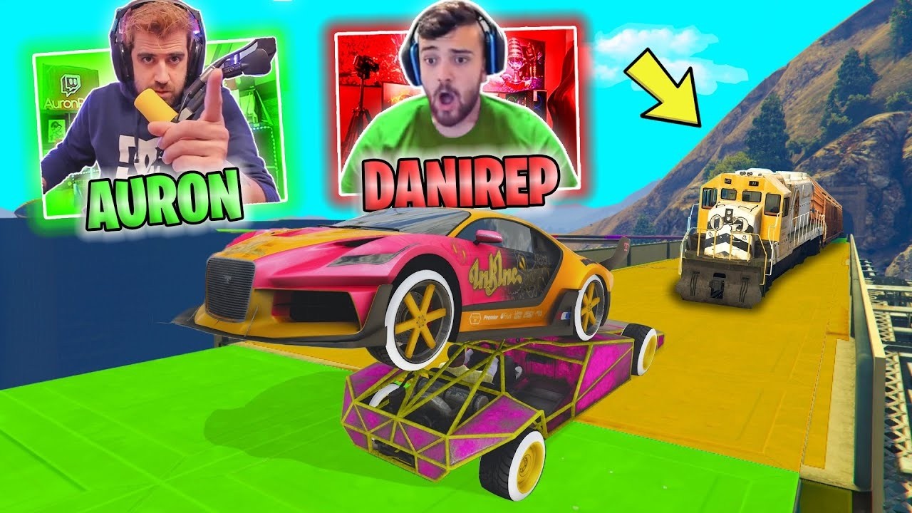 CARA A CARA ÉPICO! CUIDADO CON EL TREN! CON AURONPLAY Y AMIGOS!!   GTA V ONLINE