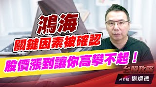 鴻海關鍵因素被確認，股價漲到讓你高攀不起！｜台股攻略｜劉烱德 (圖)