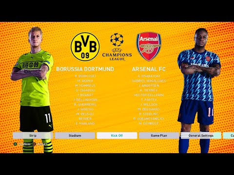 PES 2021 - Borussia Dortmund vs Arsenal - New Kits & Possible Lineup 2021-22 | PES 2022 Mod