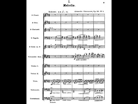 A. Glazunov - Mélodie, Op. 20 No. 1 [SCORE VIDEO]