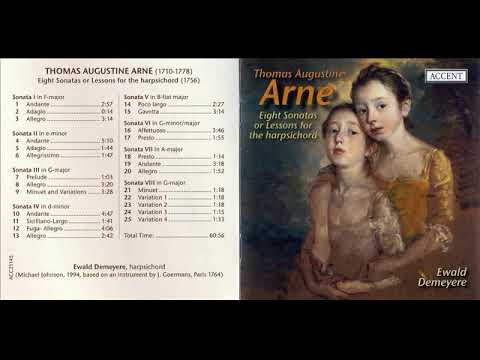 Arne, Thomas Augustine (1710-1778) - Eight Sonatas or Lessons for the Harpsichord [Ewald Demeyere]