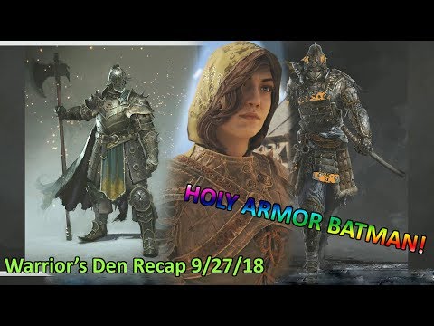 Warrior's Den Recap 9/27/18 - Hero Face Reveals - Absolutely Amazing New Armors - New Training Mode