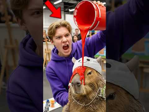 He RUINED CAPYBARA’s Painting 🖼️ #capybara #animals
