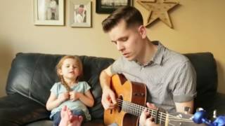 Dad (Dave Crosby) and 4-yr-old daughter (Claire Ryann) start singing a duet