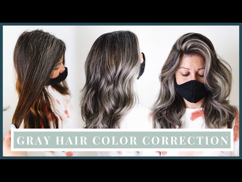 Gray Hair Color Correction | How to blend natural gray...