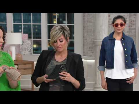 Earth Leather Ruched Peep-toe Wedges - Adina on QVC