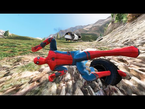 GTA 5 Epic Spiderman Ragdolls & Plane Crashes Ep.107 (Euphoria Physics)