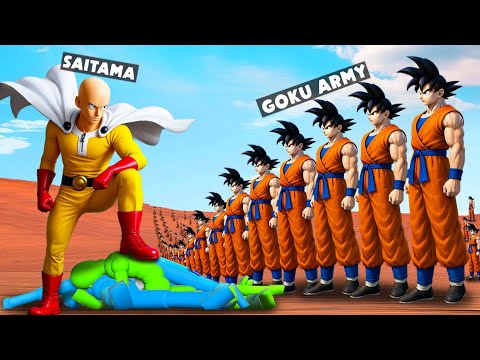 Overgrowth Saitama vs Goku Army 