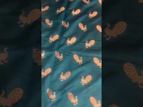 Peacock Blue Shikargah Mushroo Silk Unstitched Suit Set