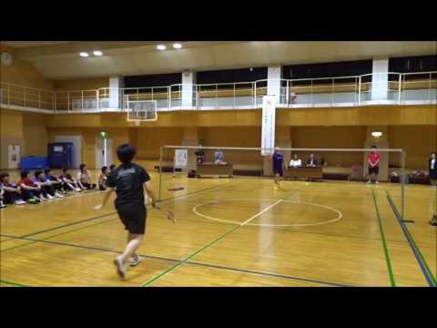 【東京富士大学】佐々木選手と学生のバドミントンラリー