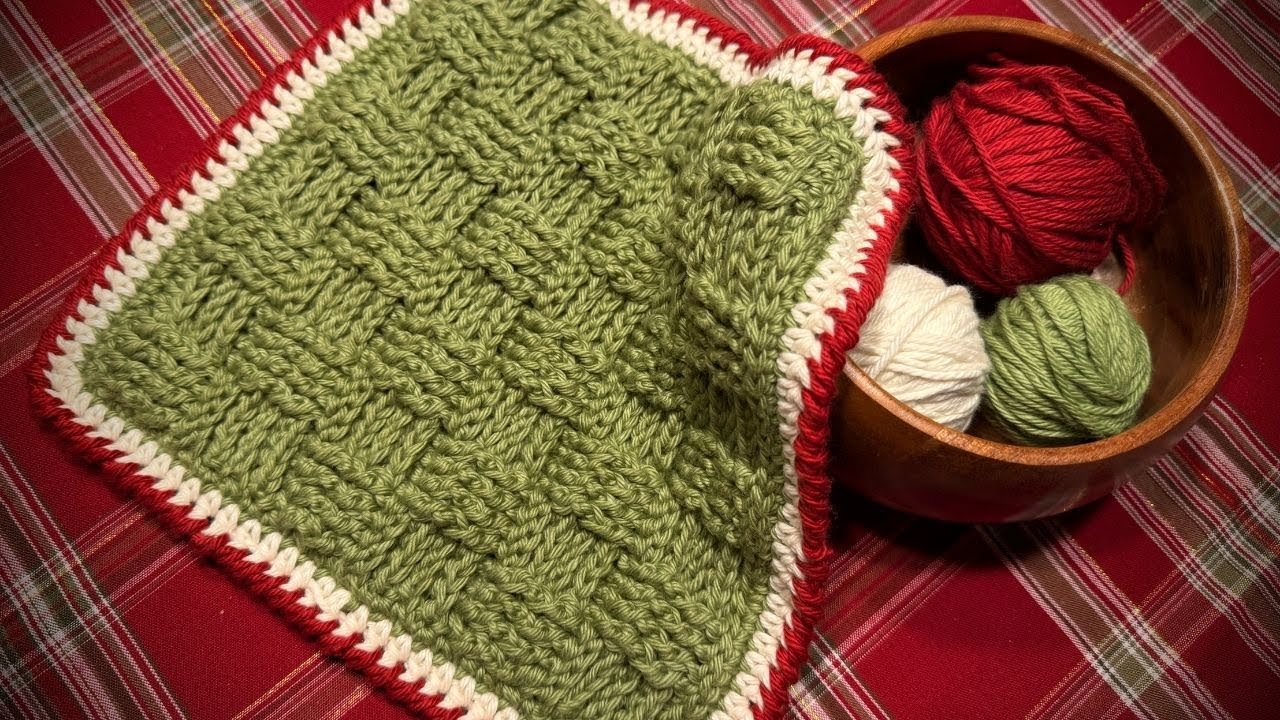 Crochet Basket Weave Dishcloth