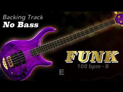 𝄢 FUNK Backing Track - No Bass - Backing track for bass. 108 BPM in Bm. #backingtrack