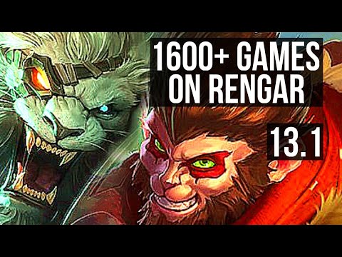 RENGAR vs WUKONG (TOP) | 11/0/4, Quadra, 1600+ games, Legendary, 1.4M mastery | KR Diamond | 13.1
