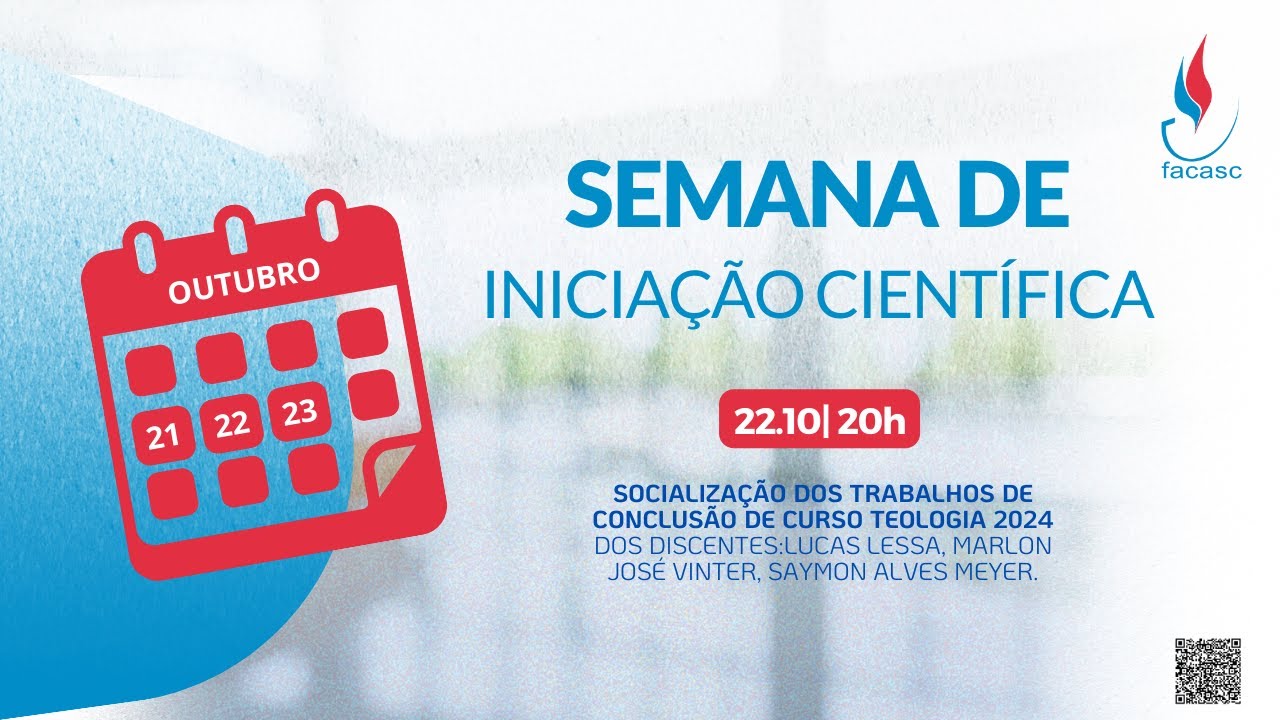 SEMANA DE INICIAÇÃO CIENTÍFICA - DIA 2 - Socialização dos TCC de Teologia 2024