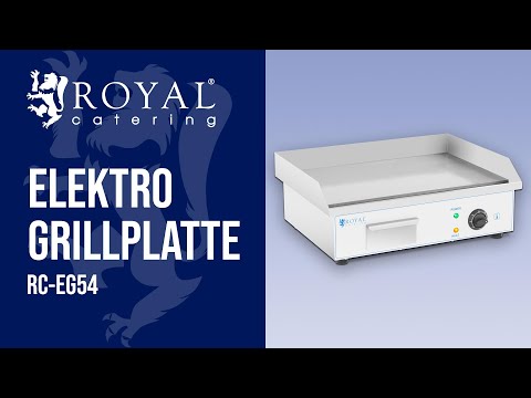Video - Elektro Grillplatte - 55 cm - Royal Catering - glatt - 3000 W