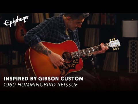 Epiphone IGC 1960 Hummingbird Reissue, Heritage Cherry Sunburst, with Case image 11