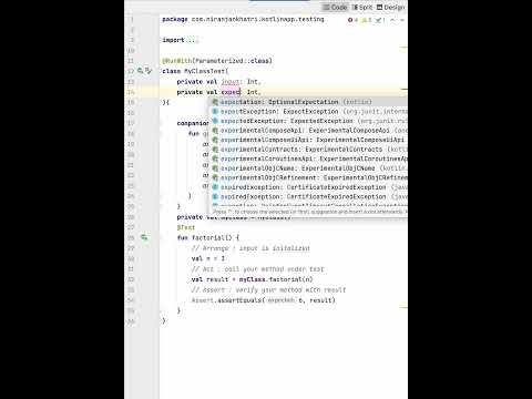 How to run your test with multiple parameters using JUnit Parameterized runner class in Android.