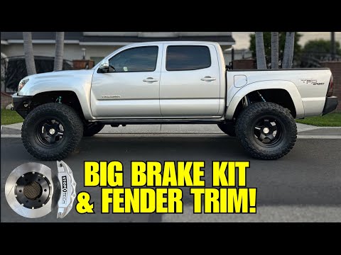 Tacoma Stoptech BIG BRAKE KIT Install! PLUS Rear Fender Trim!!