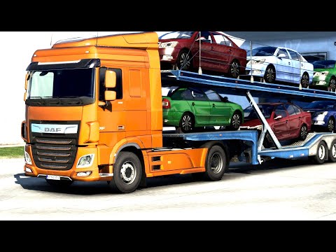 ETS 2 - DAF XF Euro 6 Transporting Cars from Limoges to Clermont