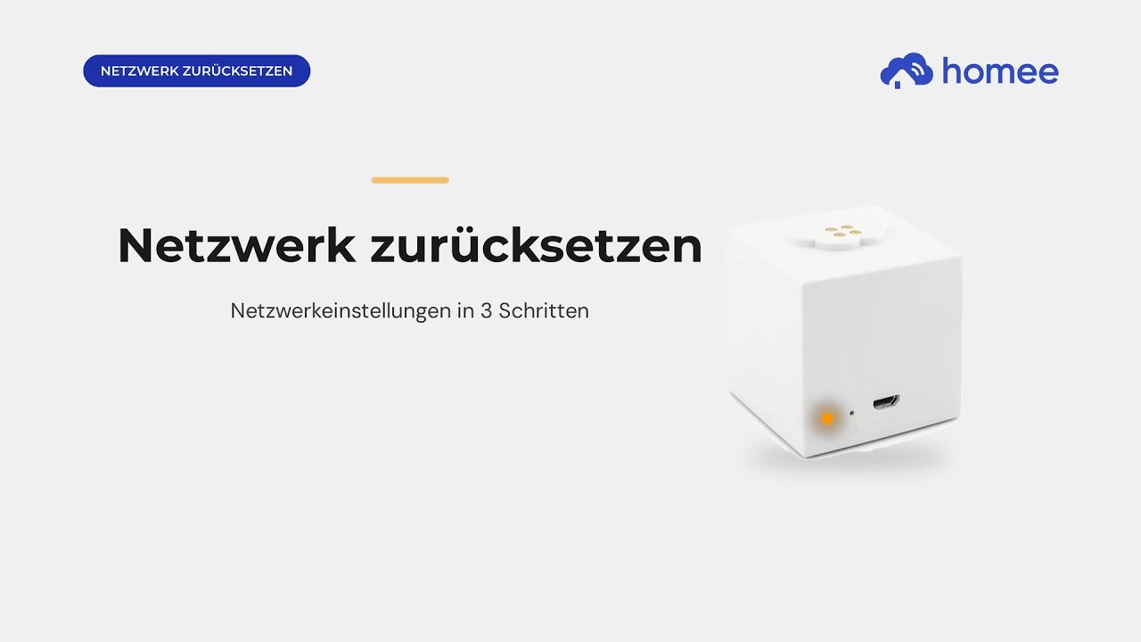 homee Netzwerkeinstellungen zurücksetzen in 3 Schritten