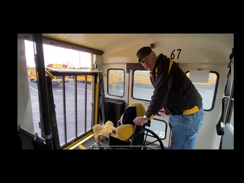 School Bus emergency evacuation drills: special needs, wheelchair lifts and CSRS devices.