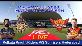 LIVE Cricket Scorecard  KKR vs SRH | IPL 2020-8th Match|Kolkata Knight Riders Vs Sunrisers hyderabad