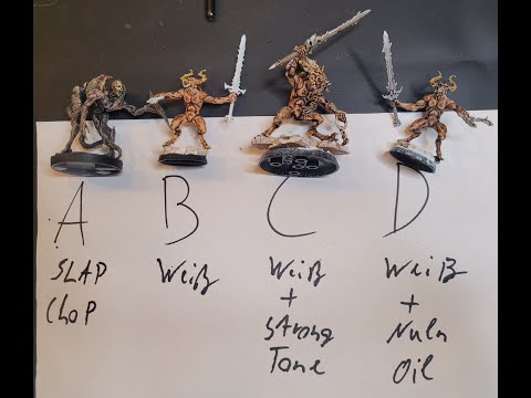 Slap chop vs. strong tone vs. nuln oil vs. weiße grundierung. Was ist am besten?