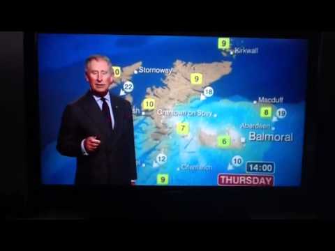 Prince Charles reading the weather on the BBC.. Very cool