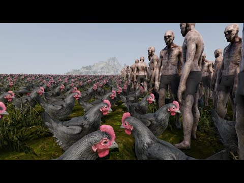 1 MILLION CHICKEN VS 1 MILLION ZOMBIES - Ultimate Epic Battle Simulator 2 | UEBS 2