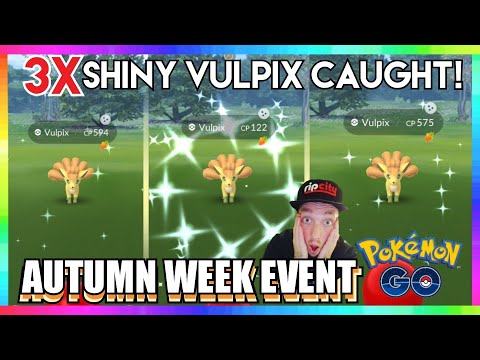 3x SHINY KANTO VULPIX CAUGHT IN POKEMON GO! New Autumn Week Event