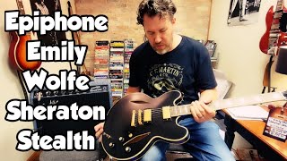 Video thumbnail for Epiphone Emily Wolfe Sheraton Stealth Semi-Hollow Electric Guitar by Rich Bischoff