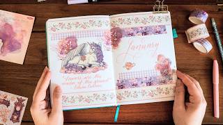 January Bullet Journal Setup 📖 Pastel Unicorn Theme | Mystery Journal