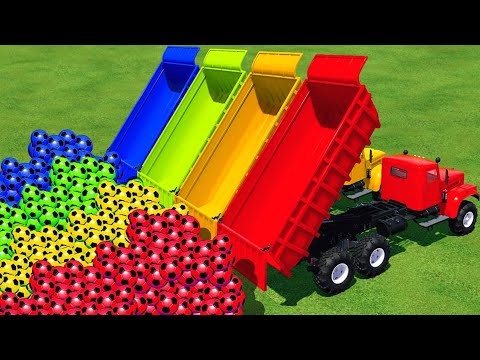LOAD AND TRANSPORT SOCCER BALLS WITH FENDT TRACTORS AND TRUCKS - Farming Simulator 2022