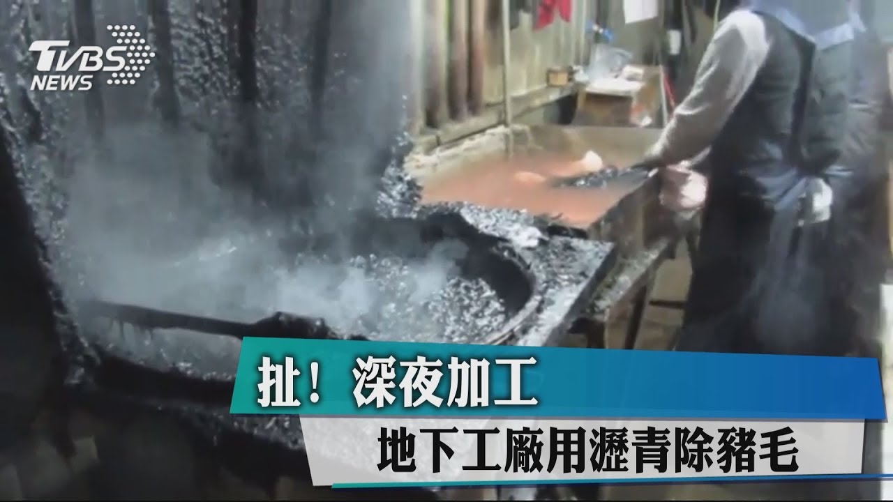 噁!深夜「瀝青」除豬毛 估15萬公斤流入市面