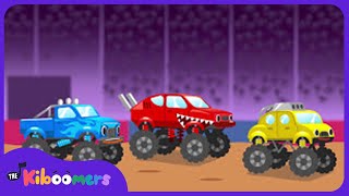 Learn Colors with Monster Trucks | Monster Truck Colors Song for Kids | The Kiboomers