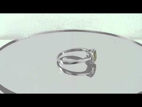 6 00CSR12299Y - Yellow Diamond .10 ct Round Rhodium Over Sterling Silver Ring