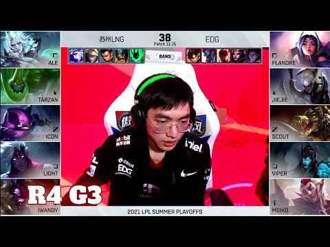 LNG vs EDG - Game 3 | Round 4 LPL Summer 2021 playoffs | LNG Gaming vs Edward Gaming G3