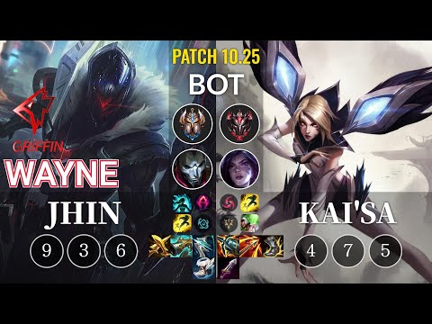 GRF Wayne Jhin vs Kai'Sa Bot - KR Patch 10.25