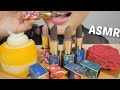 ASMR *Mini Mousse Cakes with Real Lipstick Chocolate NO Talking Eating Sounds | N.E Let's Eat