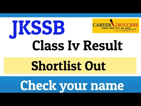 #JKSSB #CLASS #IV RESULT | SHORTLIST OUT @Career Success | BIG NEWS