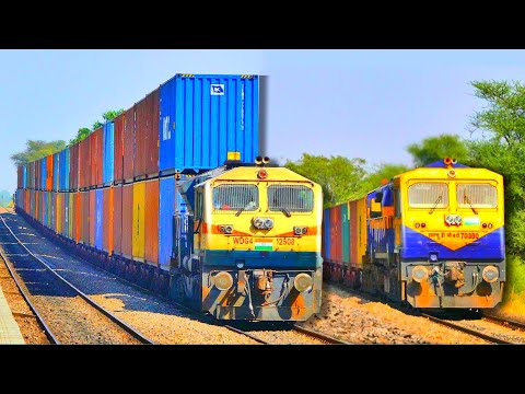worlds first electric hauled double stack 1.5 km container in indian railway..