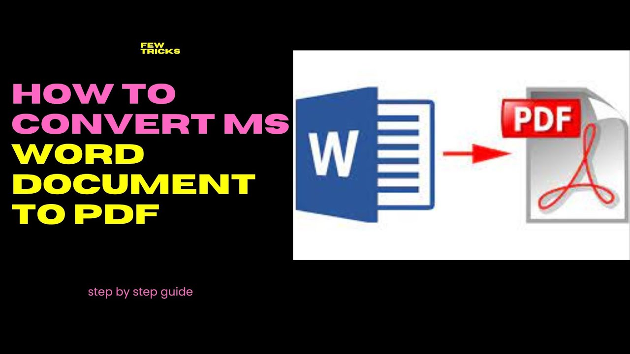 How to convert a Document to PDF in Microsoft Word