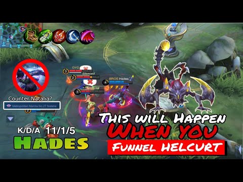 Funnel Helcurt 11 Kill 100% Deadly Stinger | Evolve Predator Helcurt By Hades ~MLBB