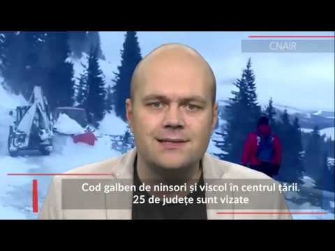Stiri Mediafax 15 Ianuarie - Cod galben de ninsori și viscol. 25 de județe sunt vizate