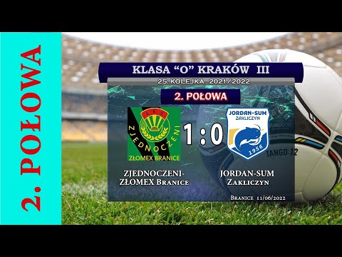 [2022-06-11]🔷📺Retransmisja (2️⃣Połowa)⚽ ZJEDNOCZENI-ZŁOMEX Branice 🆚 JORDAN-SUM Zakliczyn